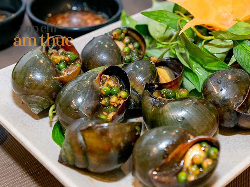 Ốc bươu nướng tiêu xanh thơm ngon, bổ dưỡng