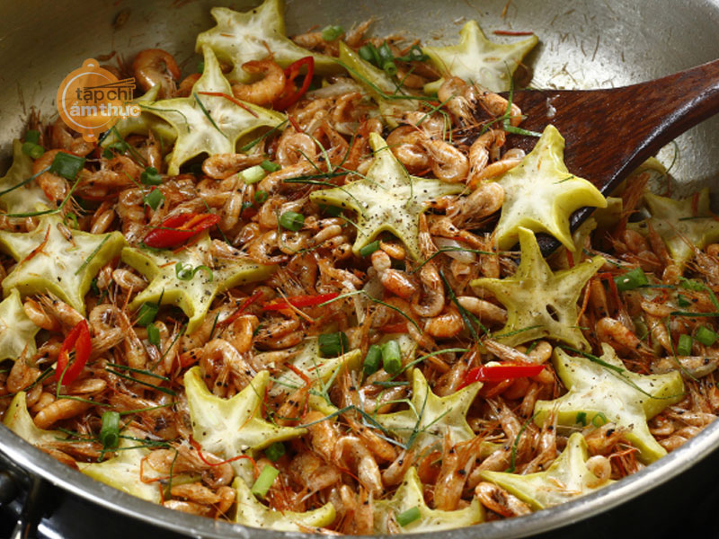 Tép gạo rang khế chua kiểu Bắc Tép gạo rang khế chua kiểu Bắc