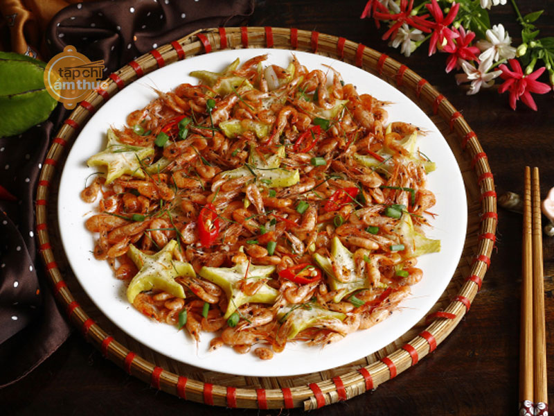 Tép gạo rang khế chua kiểu Bắc Tép gạo rang khế chua kiểu Bắc