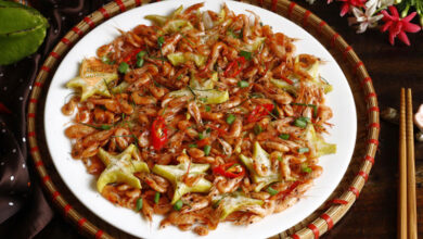 Tép gạo rang khế chua kiểu Bắc