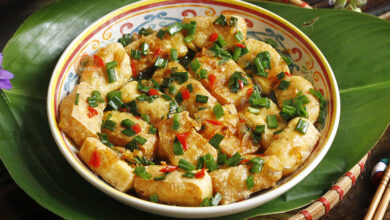 Đậu hũ chiên mắm hành hương vị đặc biệt đầy hấp dẫn Đậu hũ chiên mắm hành hương vị đặc biệt đầy hấp dẫn