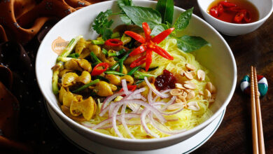 Món bún lòng xào nghệ kiểu Huế Món bún lòng xào nghệ kiểu Huế