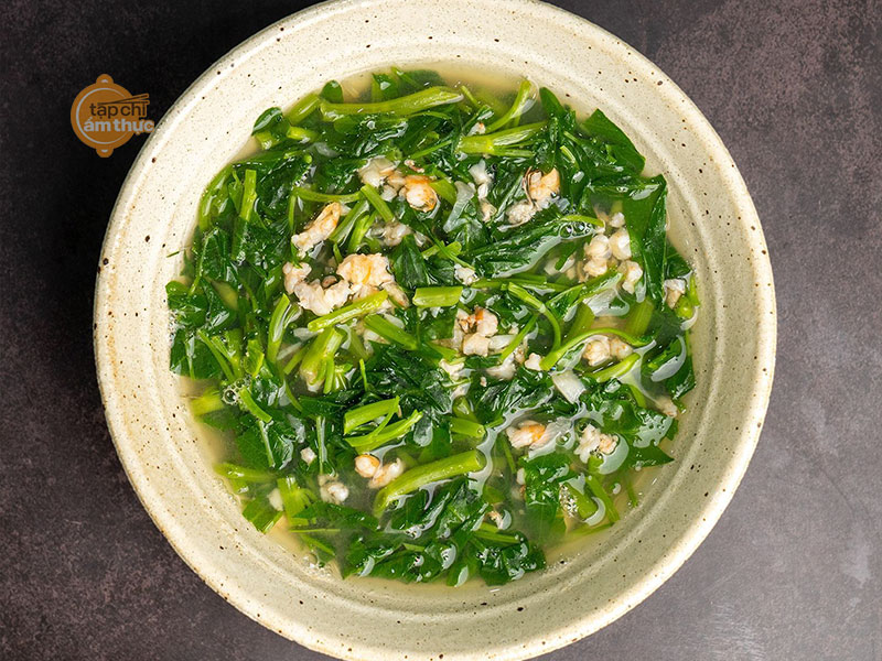 Món canh chua tôm rau muống mới lạ