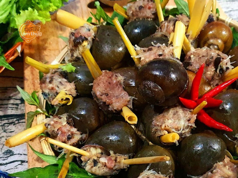 Ốc bươu nhồi thịt ngon đến gây nghiện