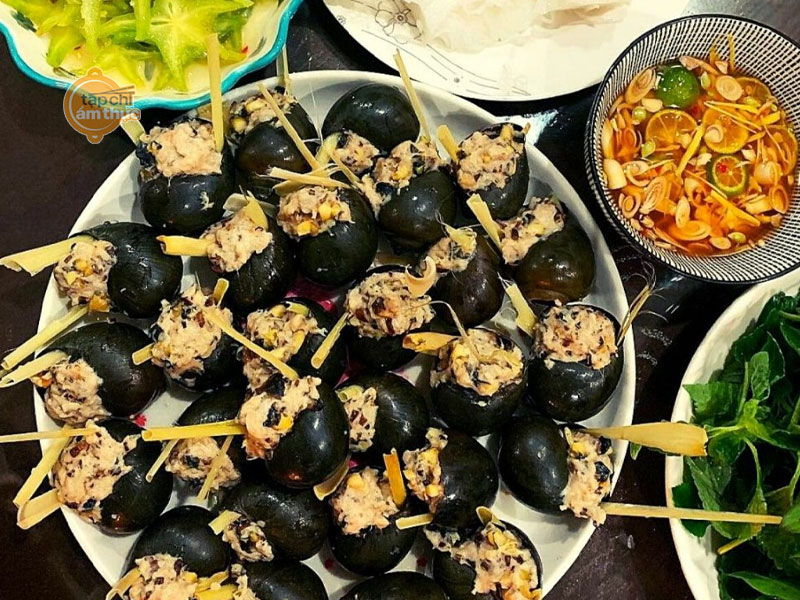 Ốc bươu nhồi thịt ngon đến gây nghiện