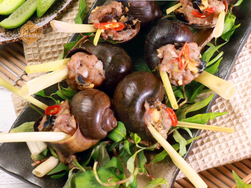 Ốc bươu nhồi thịt ngon đến gây nghiện