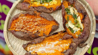 Khoai lang mật nướng nóng hổi - Món ăn vặt của mùa đông