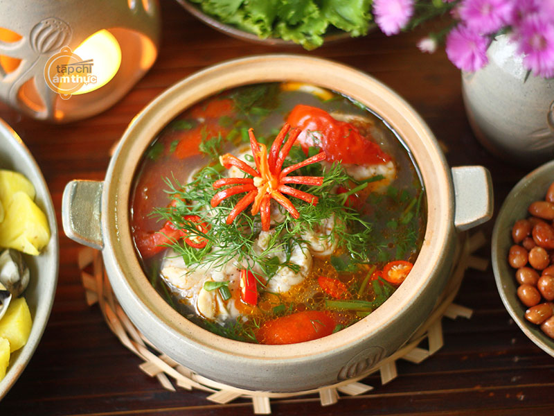 Canh cá nấu quả dọc theo kiểu miền Bắc